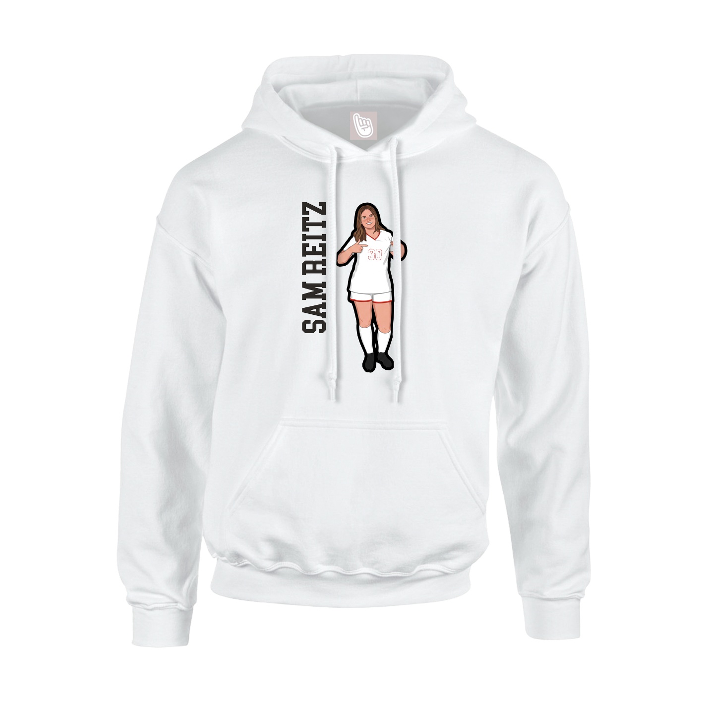 Hoodie — Name Vertical in White