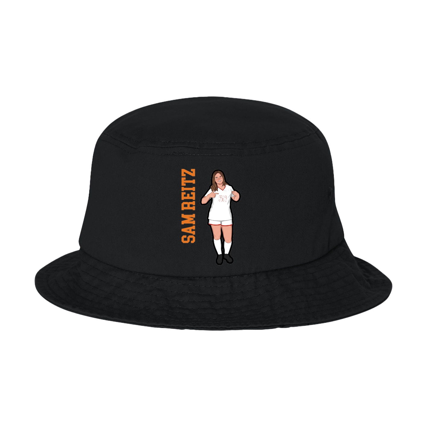 Bucket Cap — Name Vertical in Black