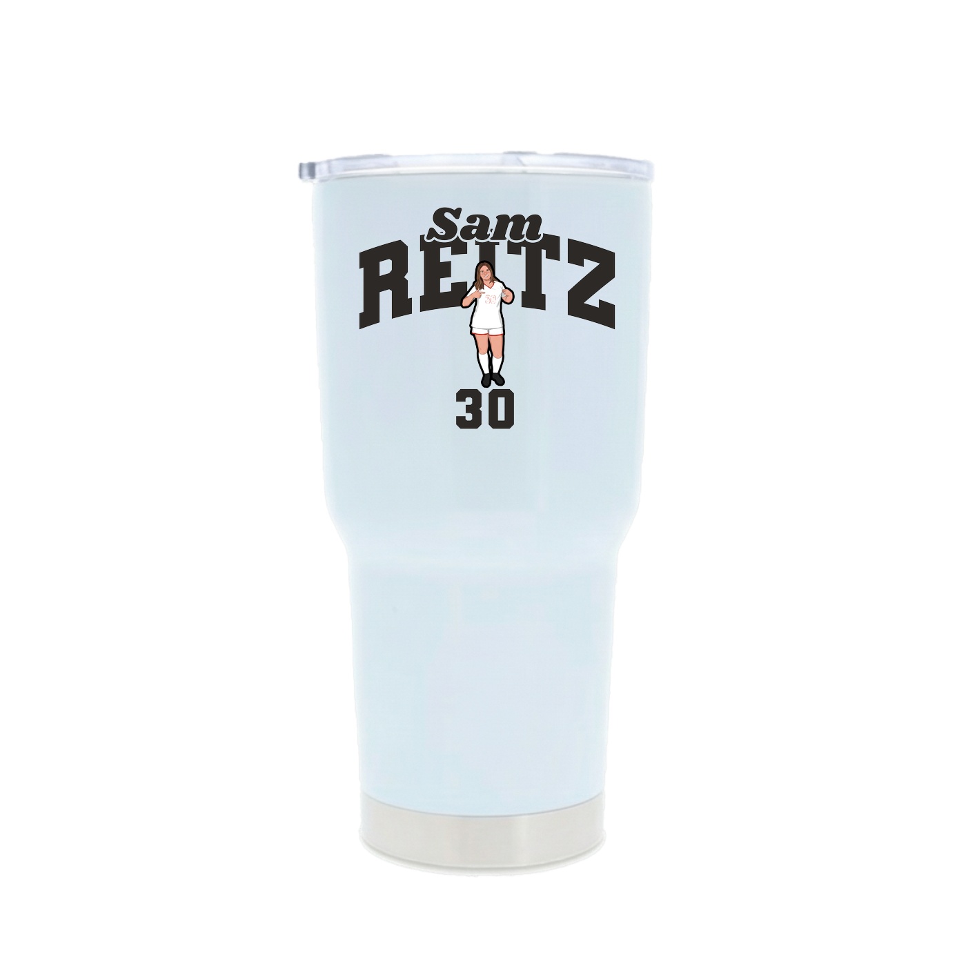 30oz Stainless Steel Tumbler — Signature Arch in White