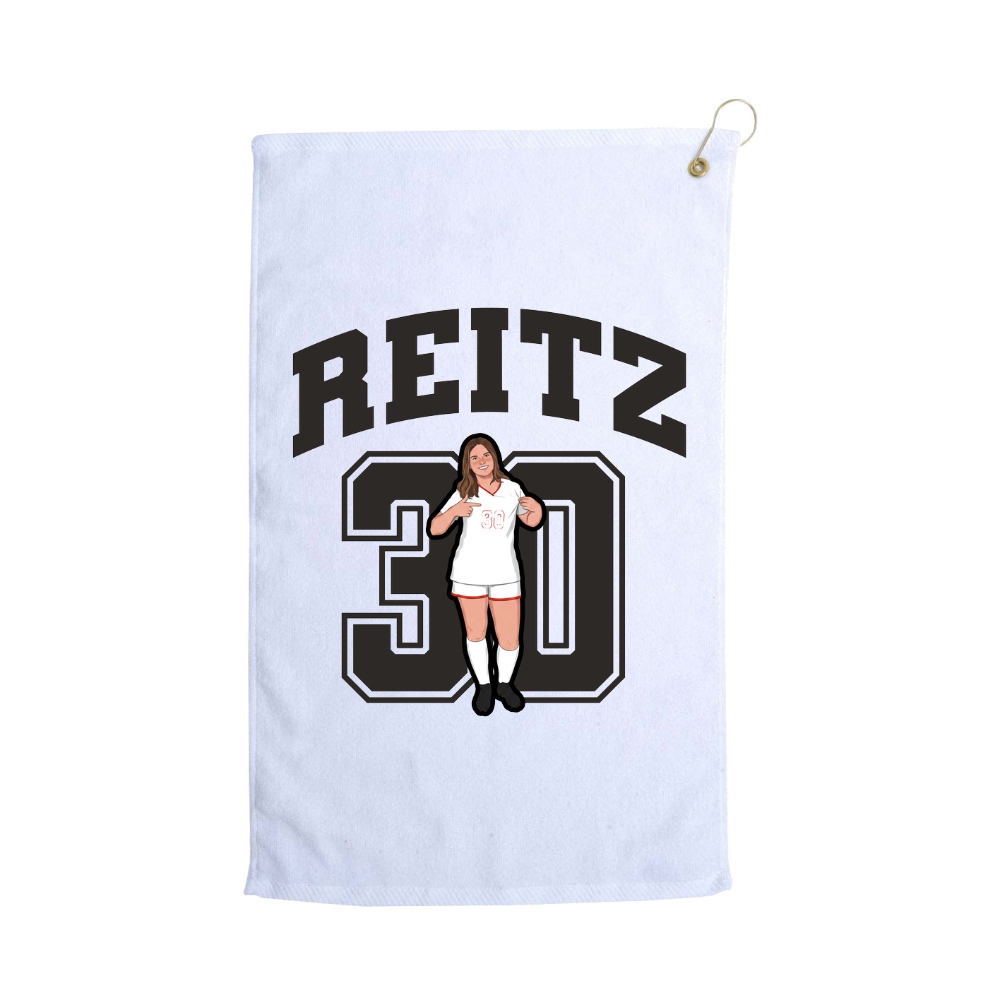 Golf Towel — Number in White