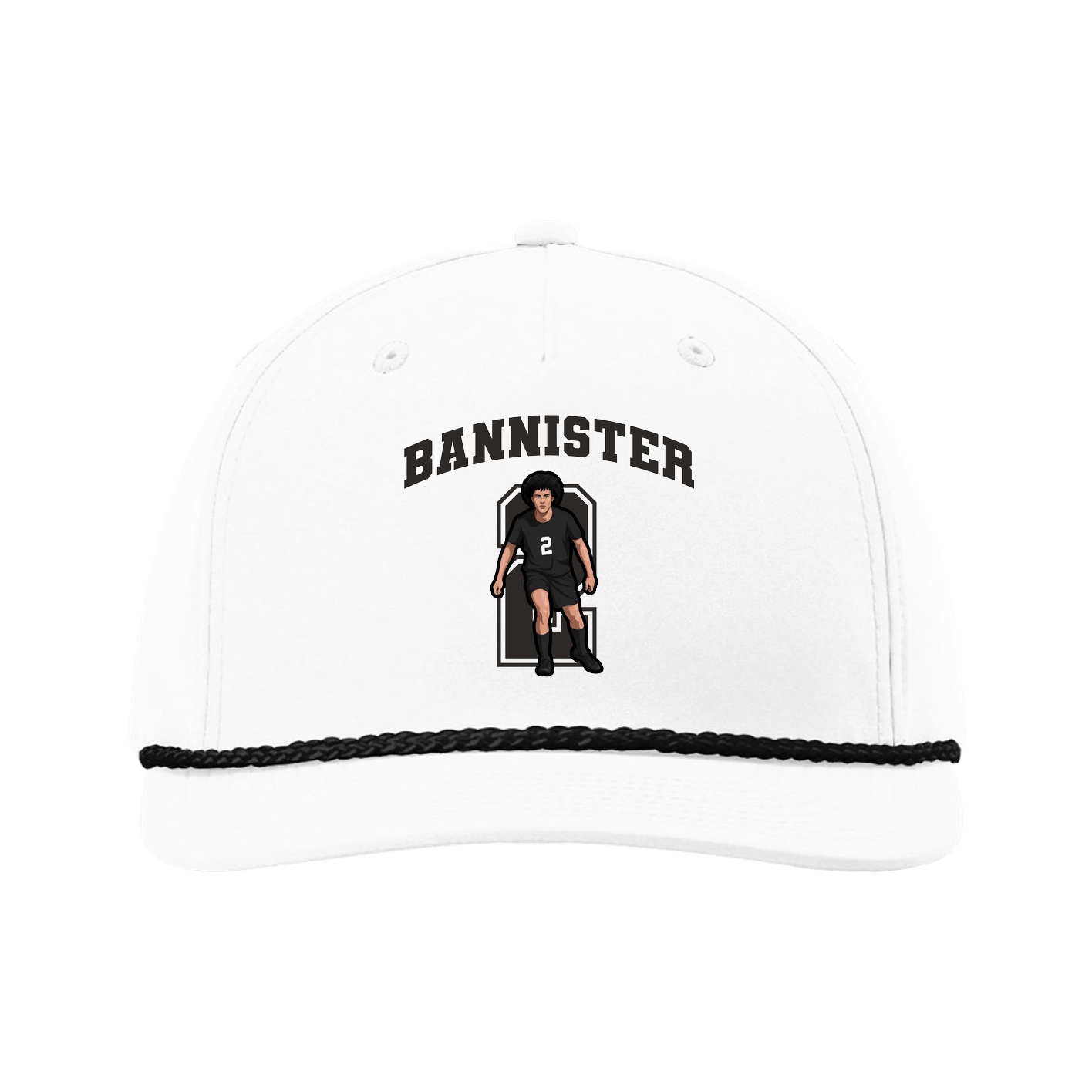 Five-Panel Classic Rope Cap — Number in White