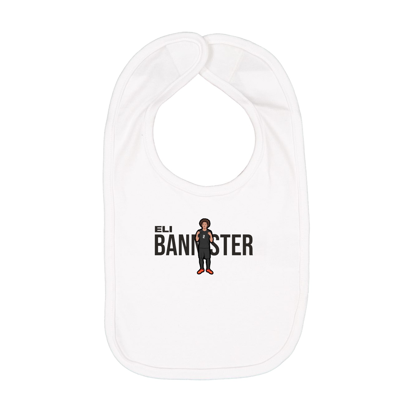Infant Bib — Player Name in White
