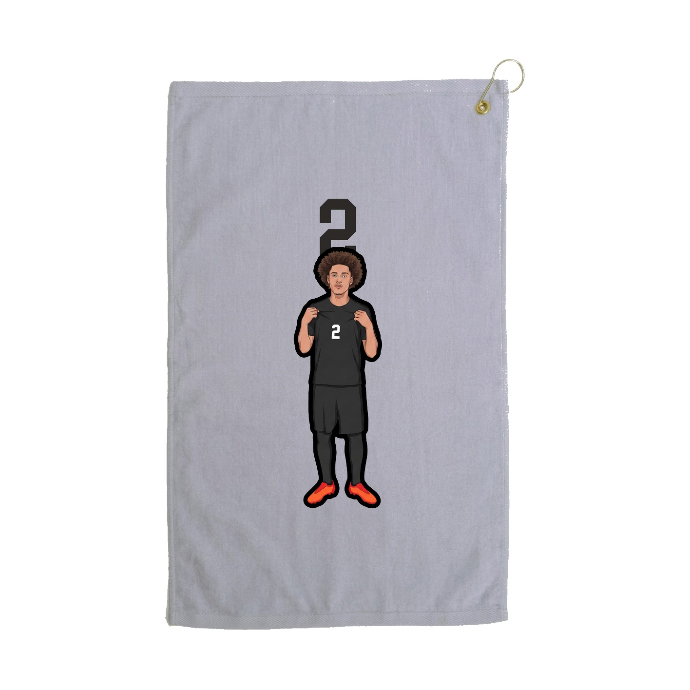Golf Towel — Number Top in Grey