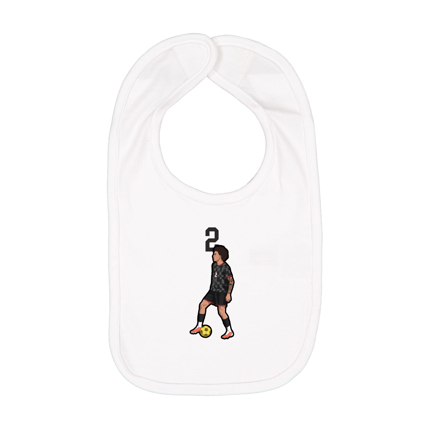 Infant Bib — Number Top in White