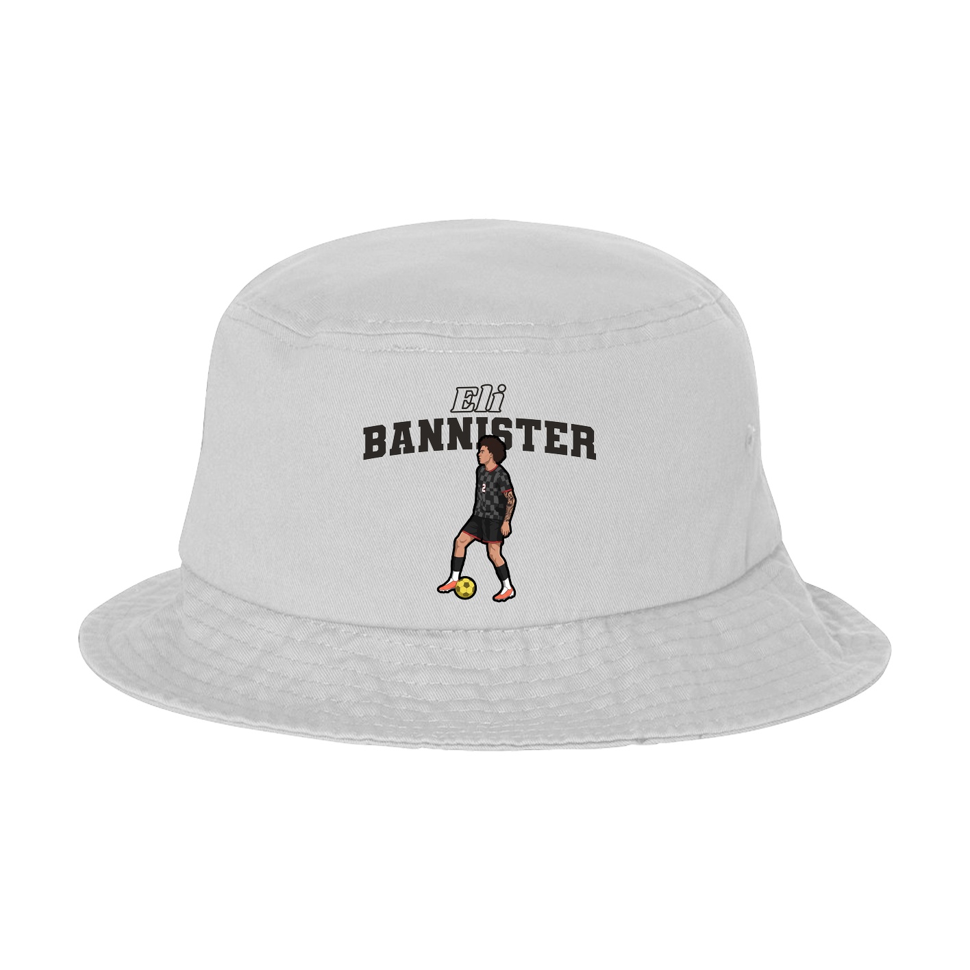 Bucket Cap — Name Arch in White