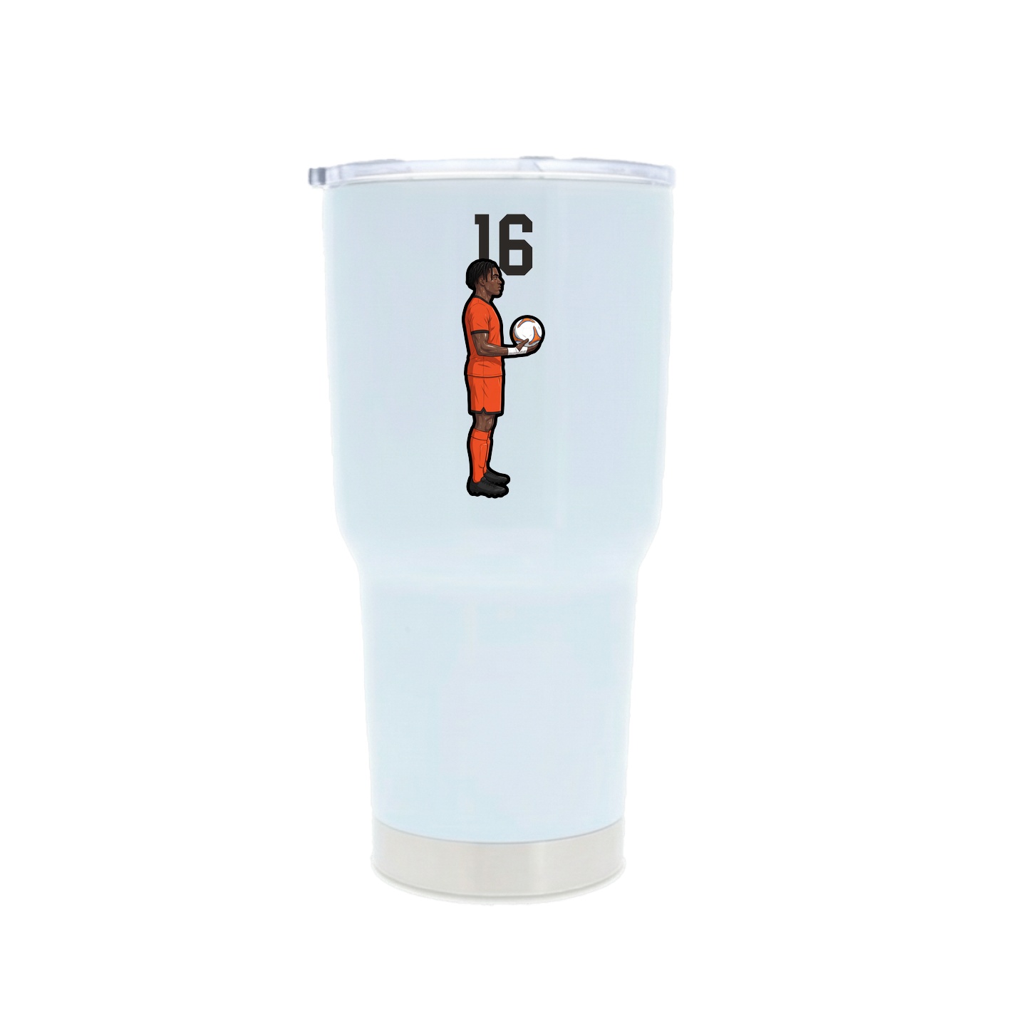 30oz Stainless Steel Tumbler — Number Top in White