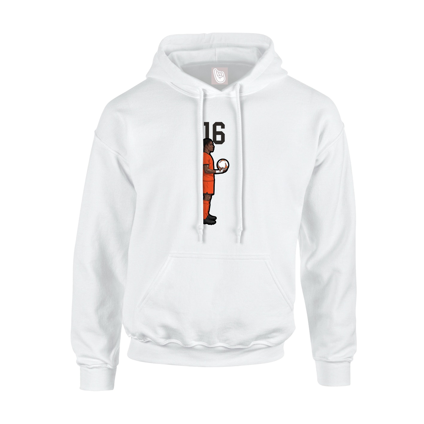 Youth Hoodie — Number Top in White