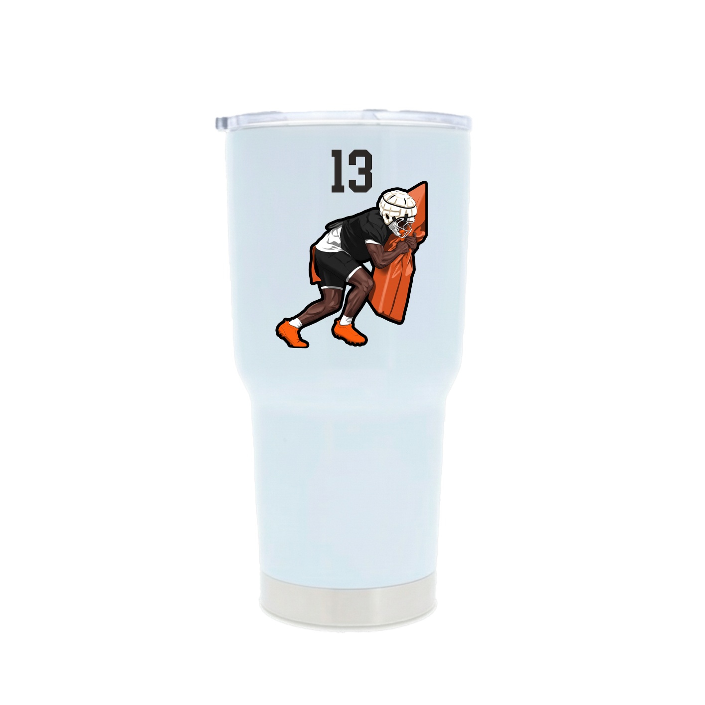 30oz Stainless Steel Tumbler — Number Top in White