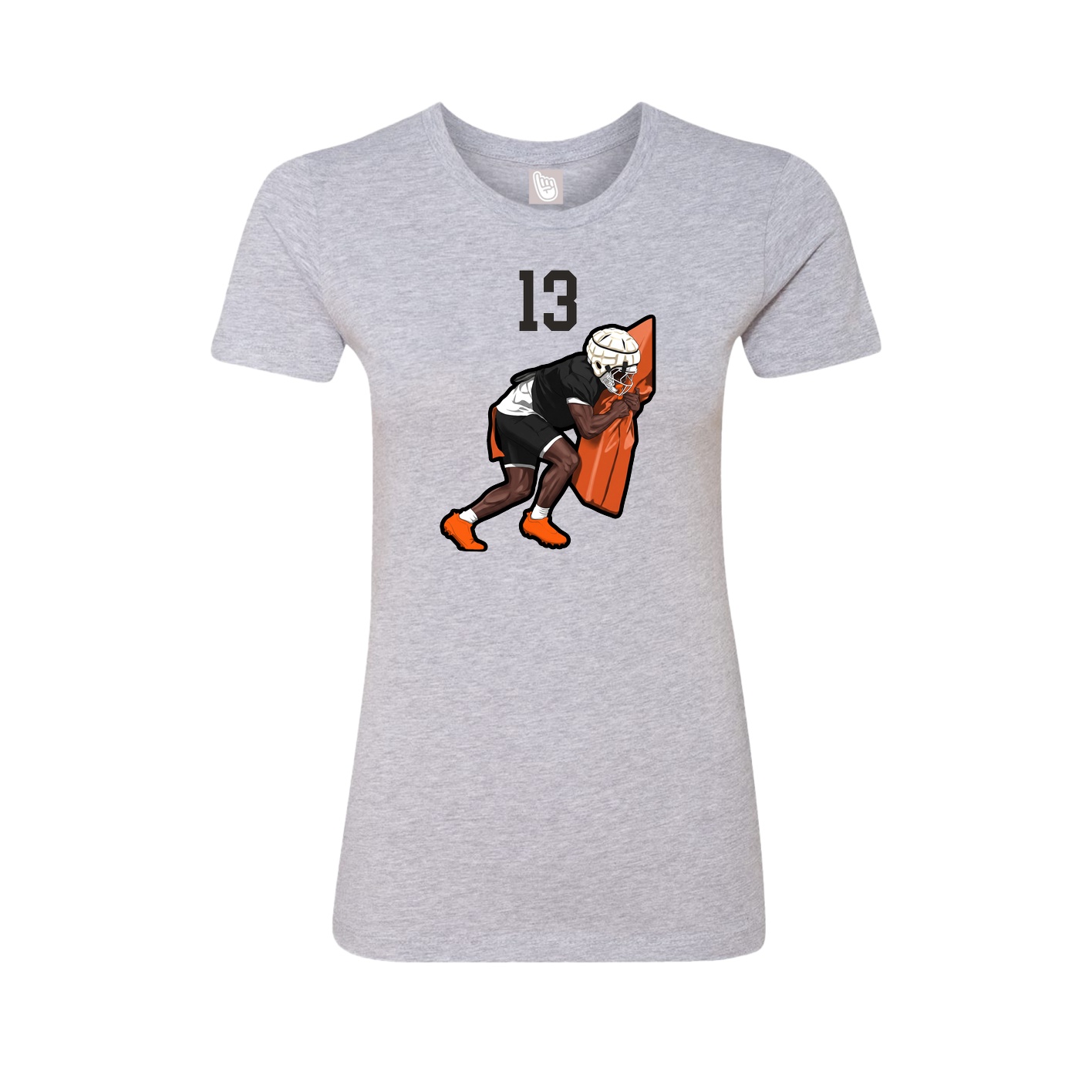 Fitted Women's Tee — Number Top in Grey