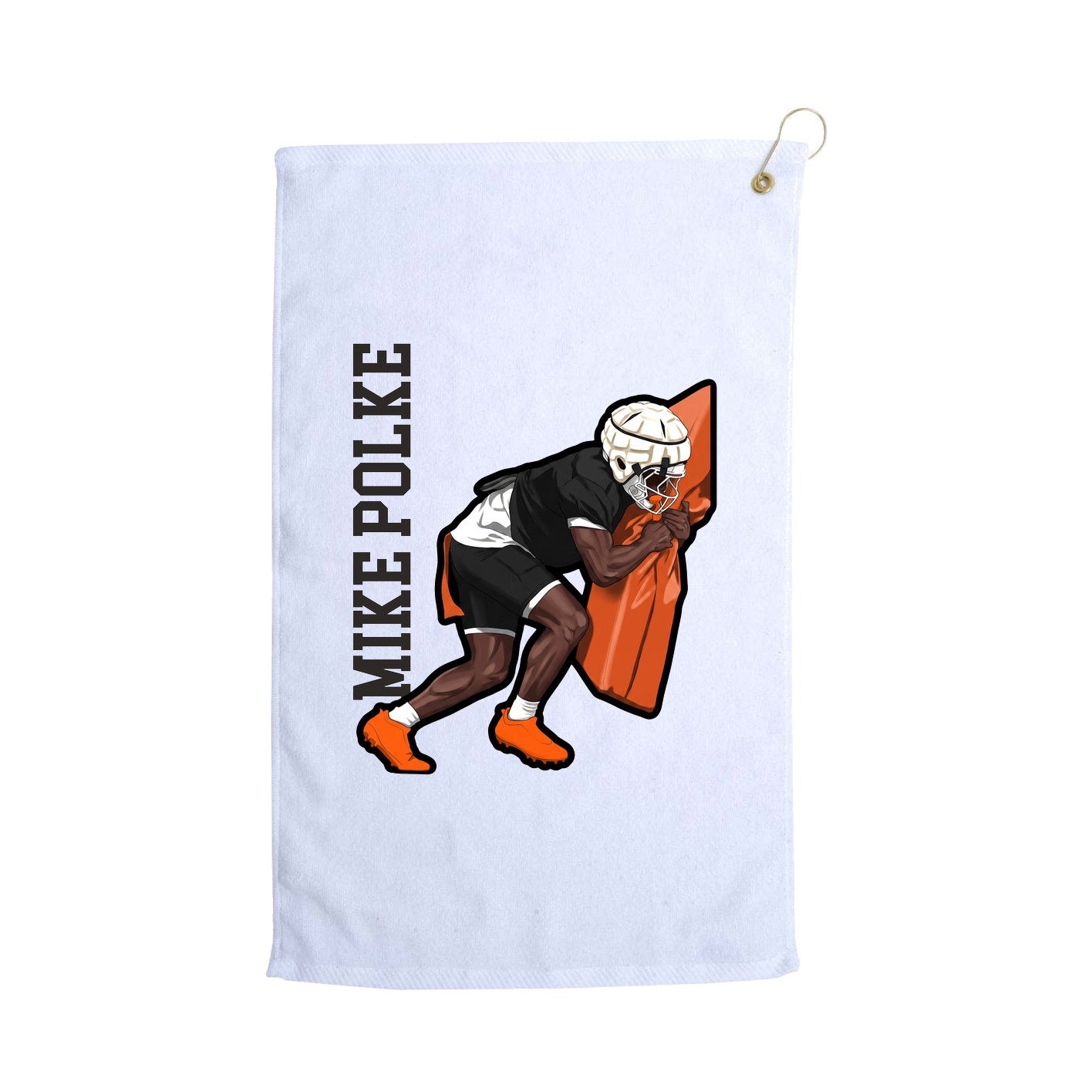 Golf Towel — Name Vertical in White