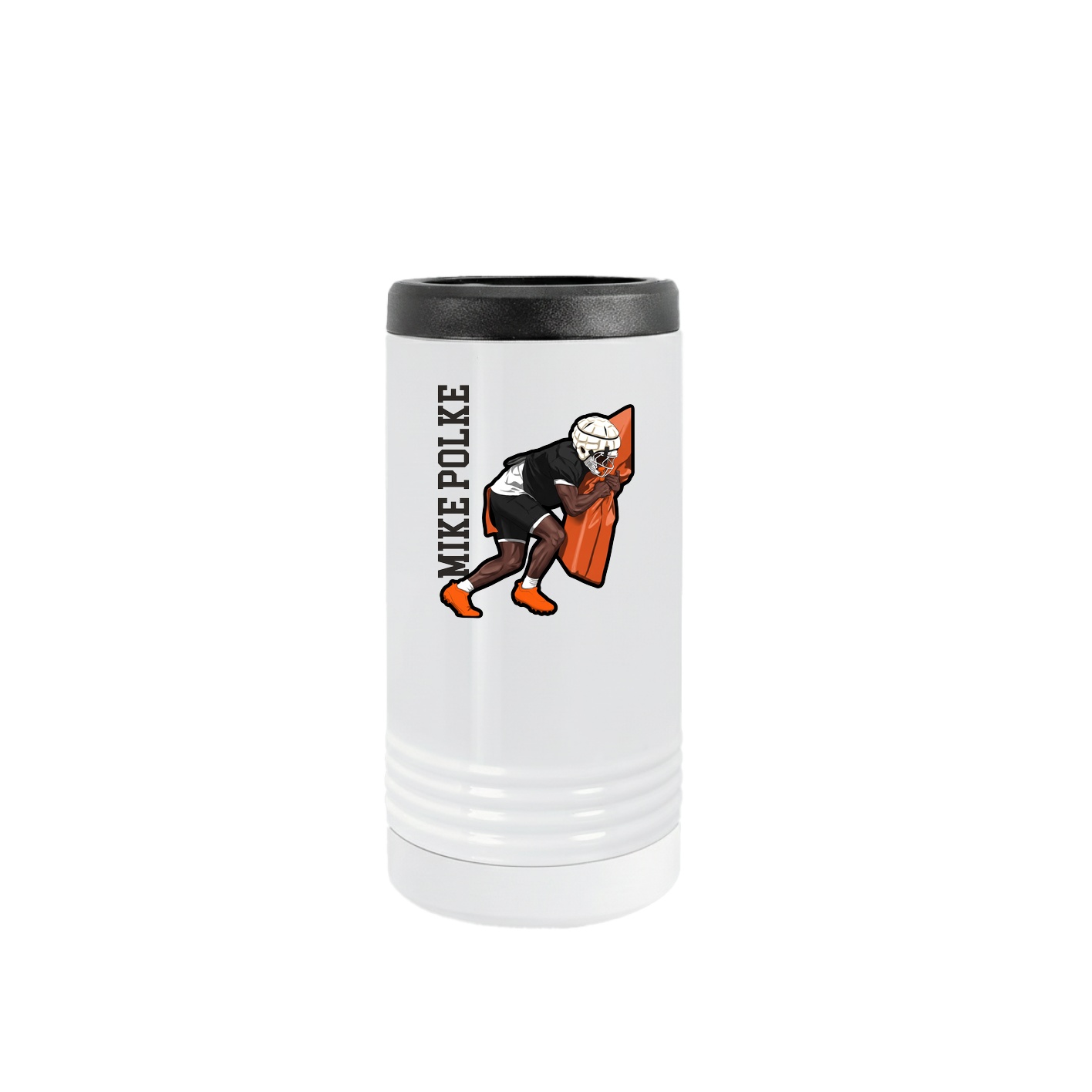 Slim Beverage Holder — Name Vertical in White