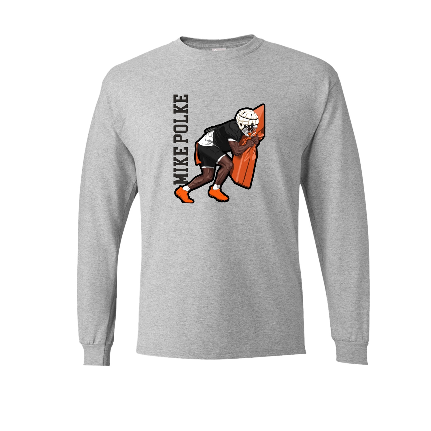 Long Sleeve Tee — Name Vertical in Grey