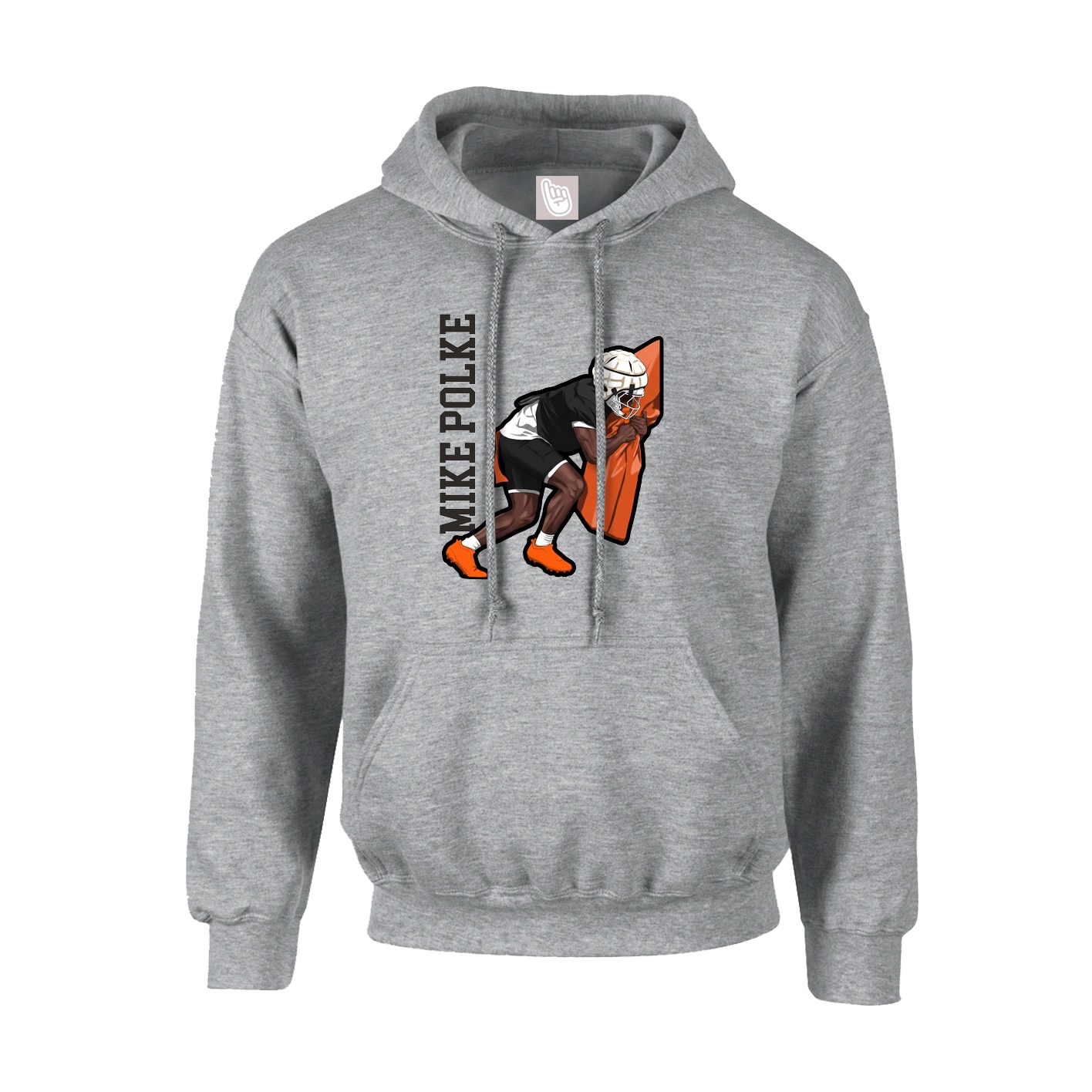Youth Hoodie — Name Vertical in Grey