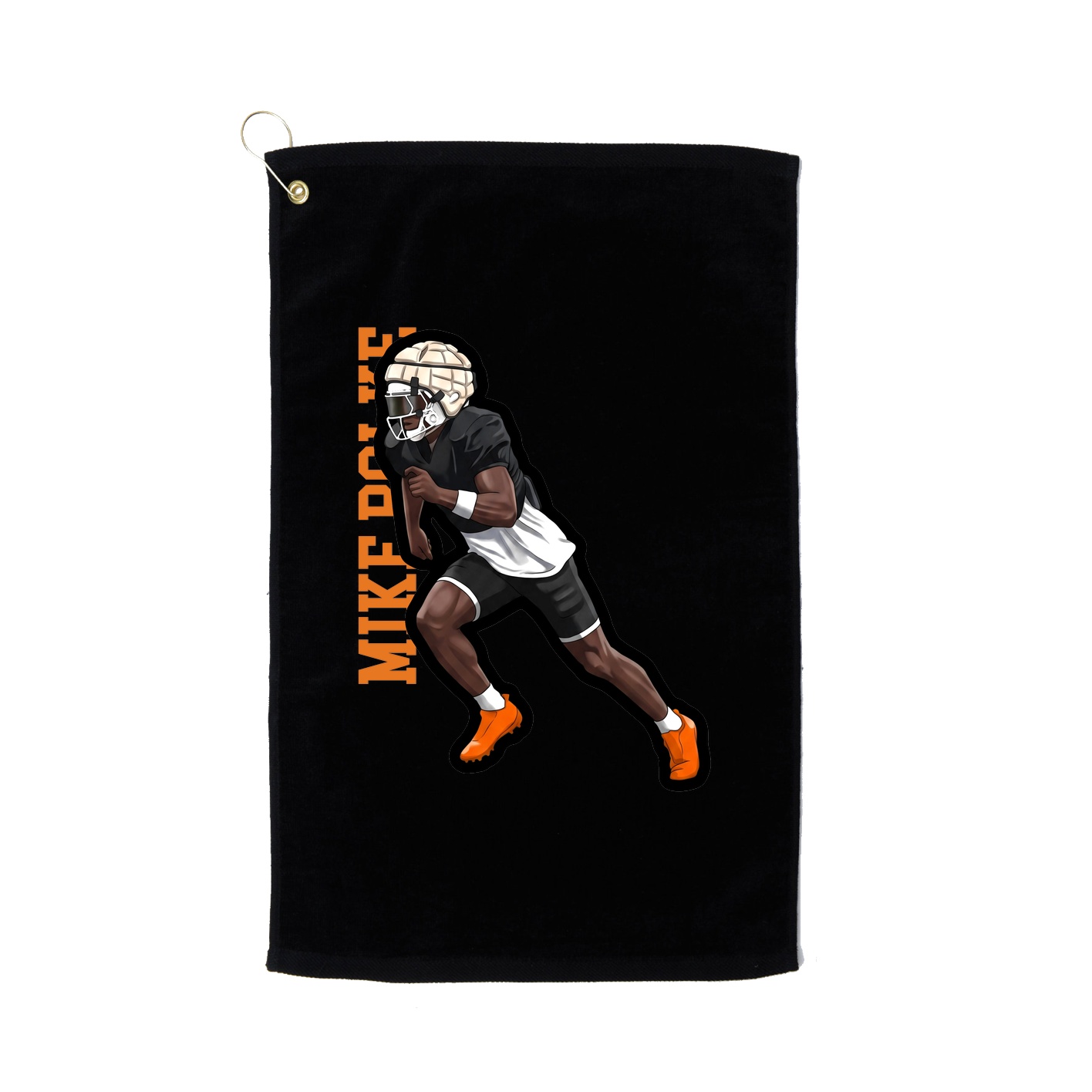 Golf Towel — Name Vertical in Black