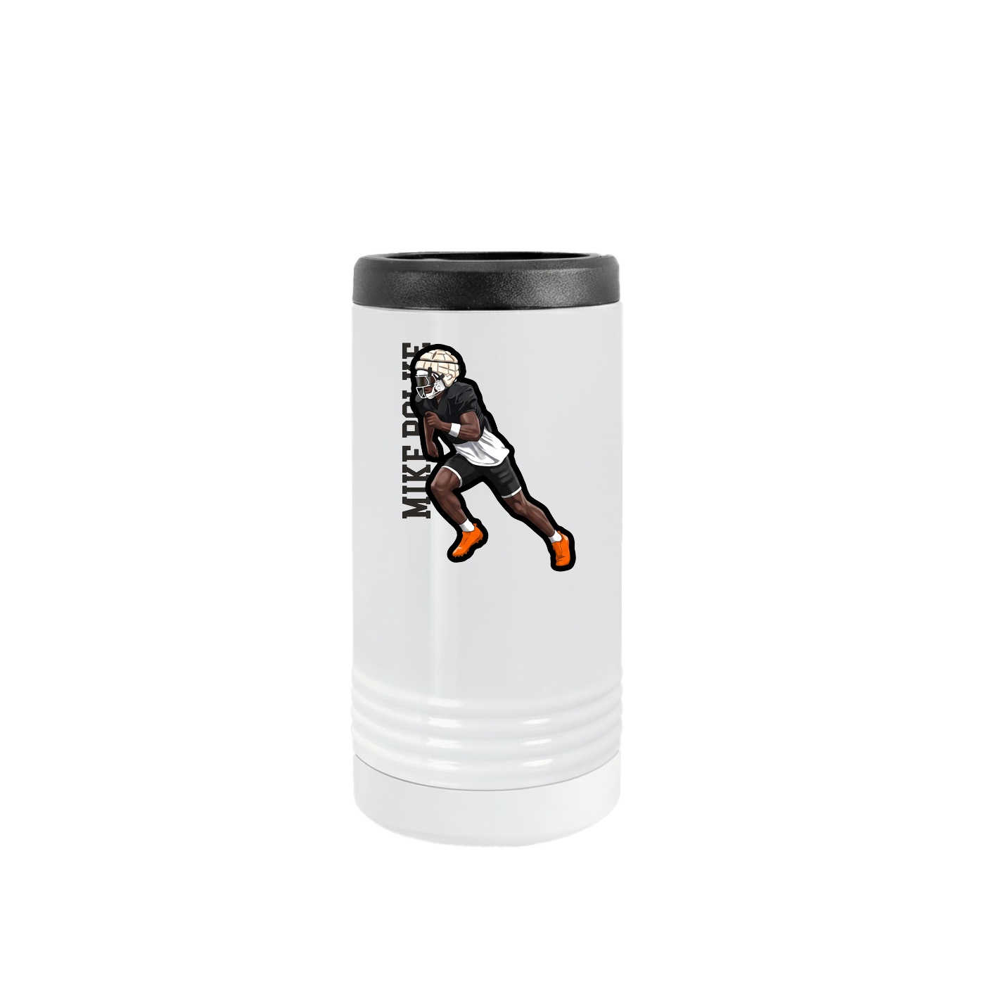Slim Beverage Holder — Name Vertical in White