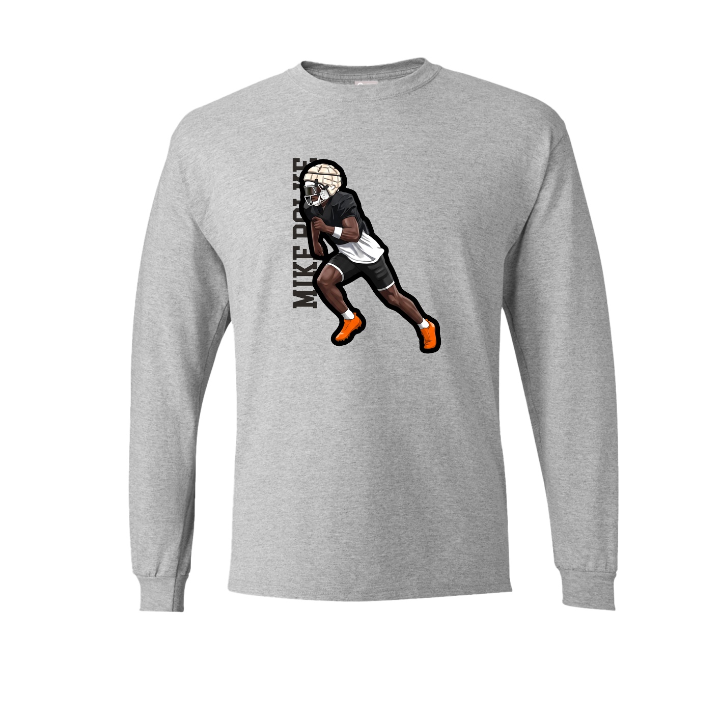 Long Sleeve Tee — Name Vertical in Grey