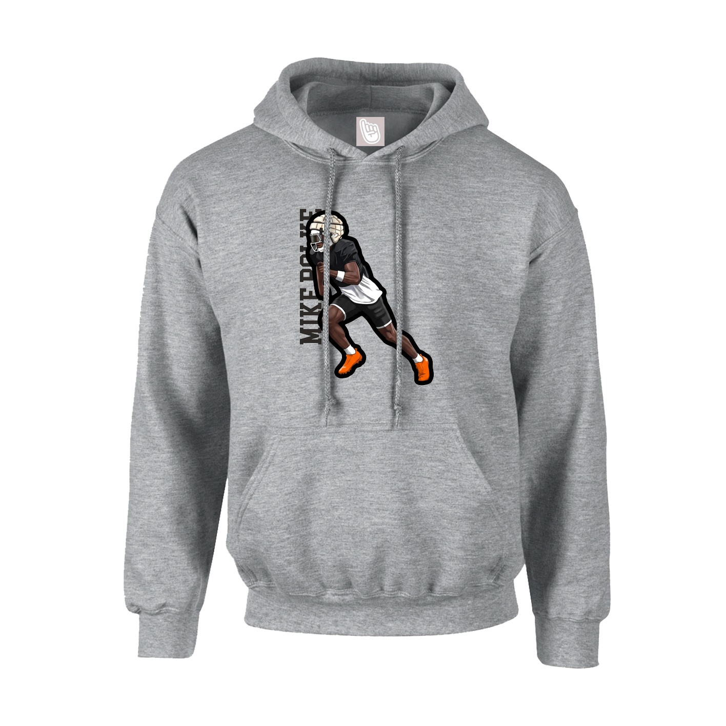 Youth Hoodie — Name Vertical in Grey