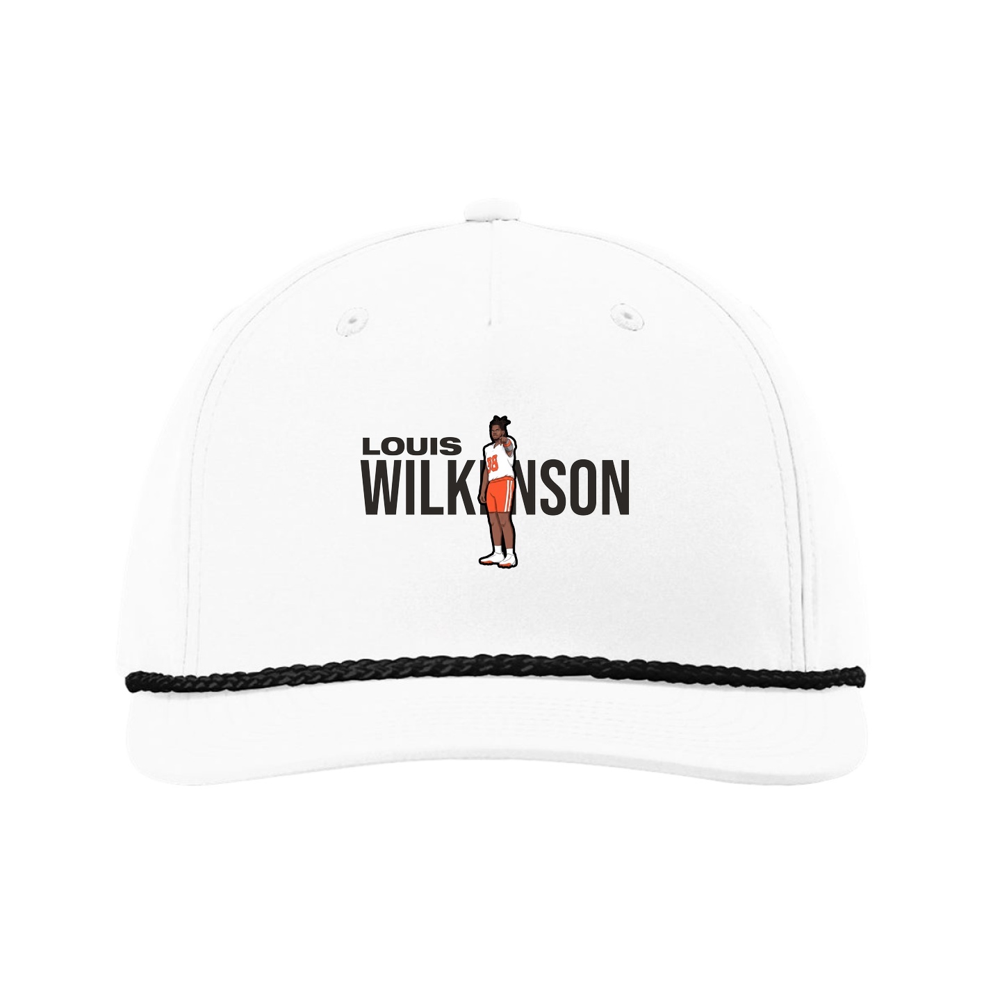 Five-Panel Classic Rope Cap — Player Name in White