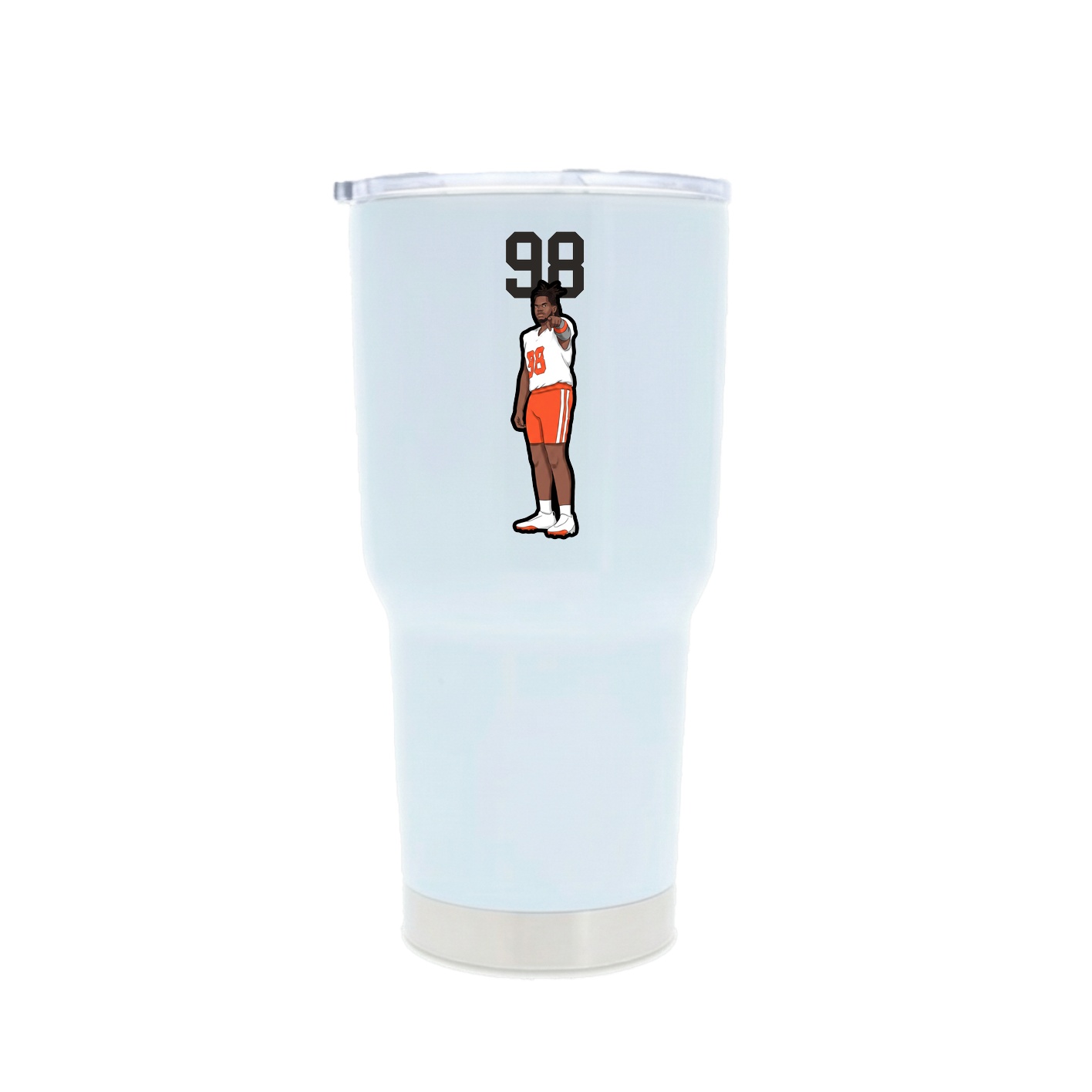 30oz Stainless Steel Tumbler — Number Top in White