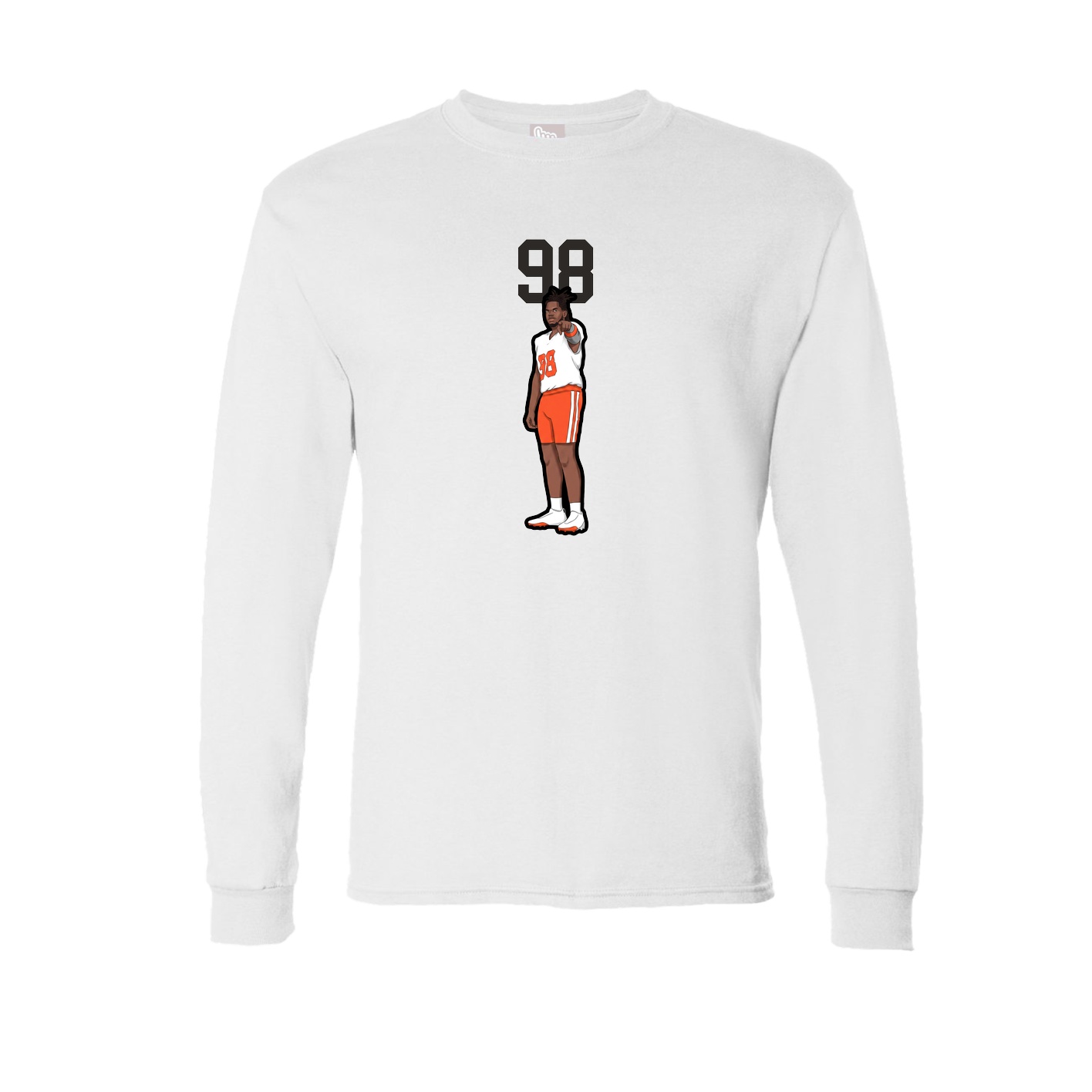Long Sleeve Tee — Number Top in White