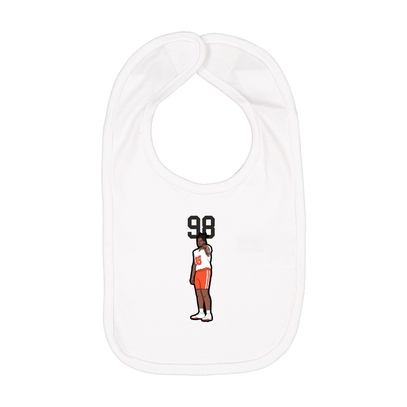 Infant Bib — Number Top in White