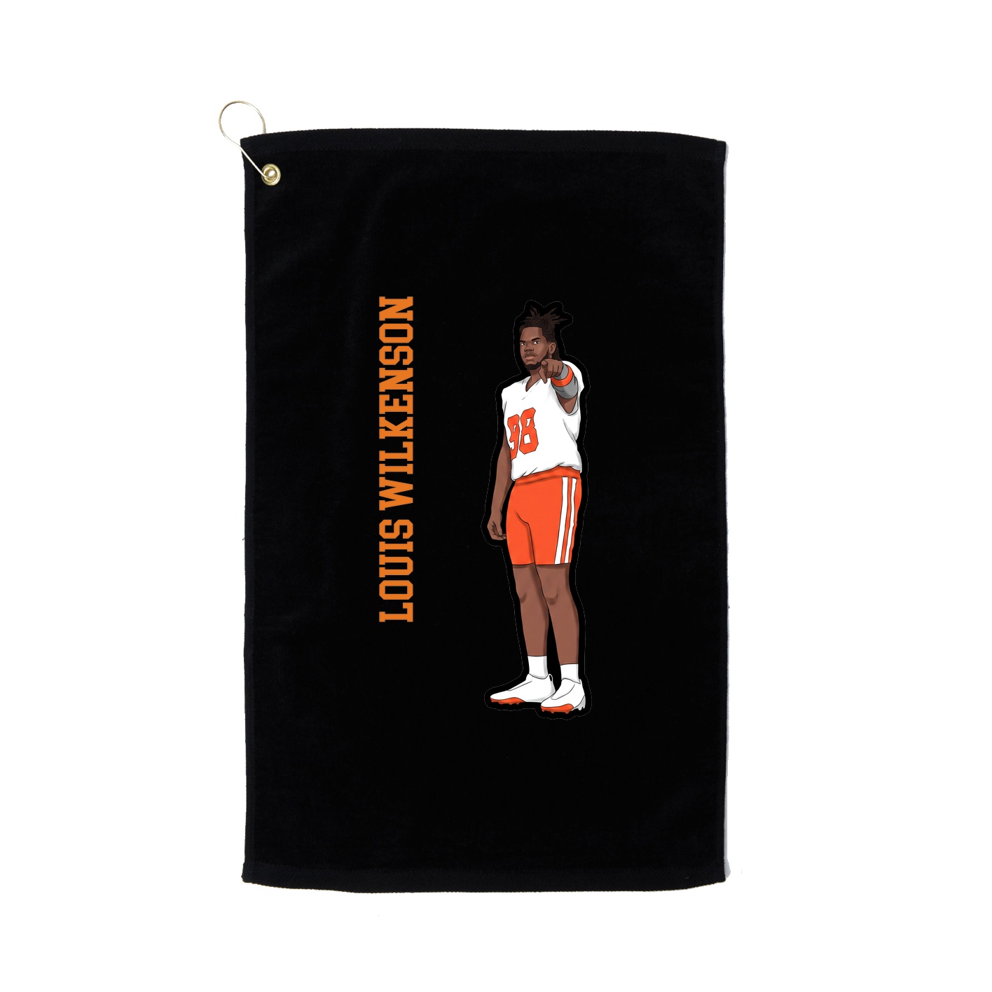 Golf Towel — Name Vertical in Black