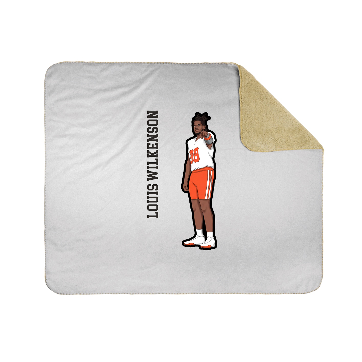 Throw Blanket — Name Vertical in White