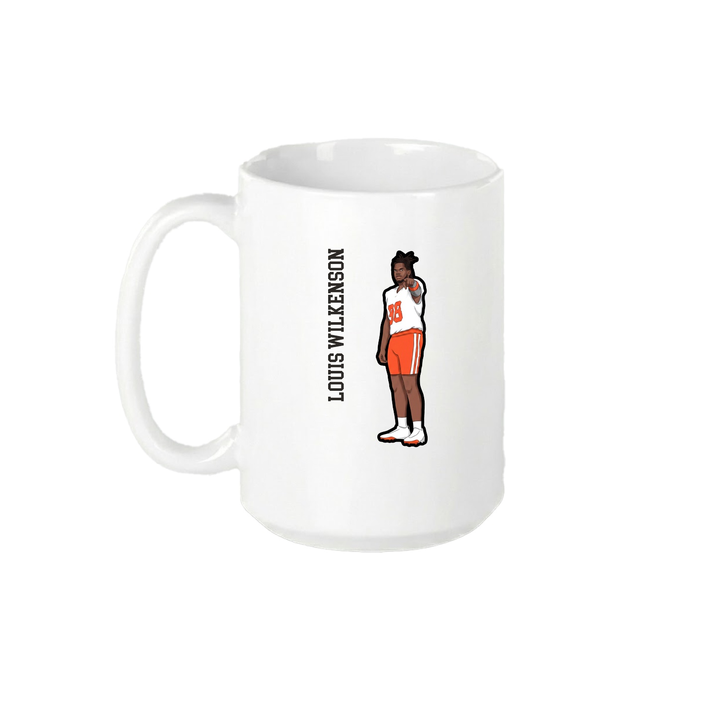15oz Coffee Mug — Name Vertical in White