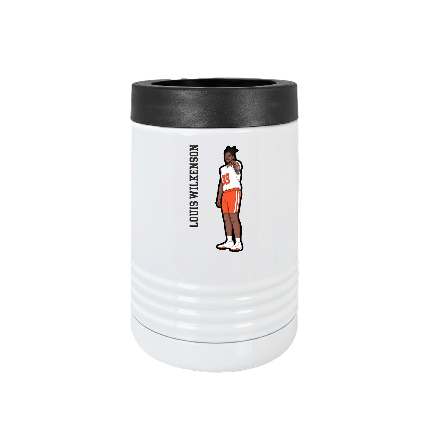 Beverage Holder — Name Vertical in White