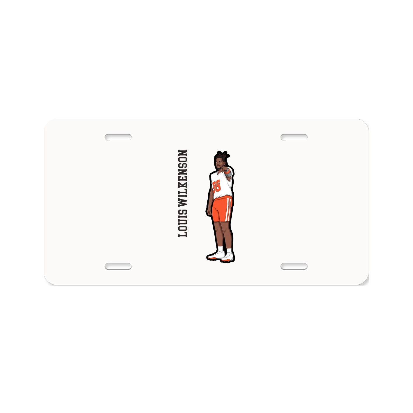License Plate — Name Vertical in Classic