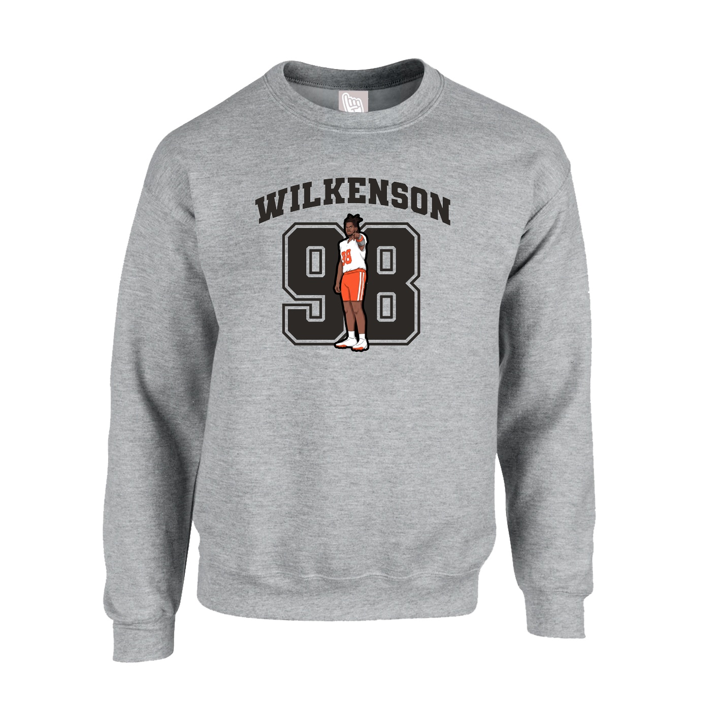 Fleece Crew — Number in Grey