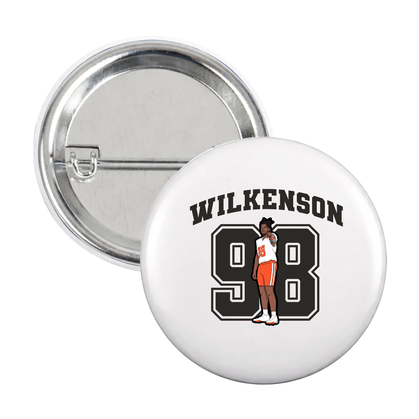 Game Day Button — Number in White