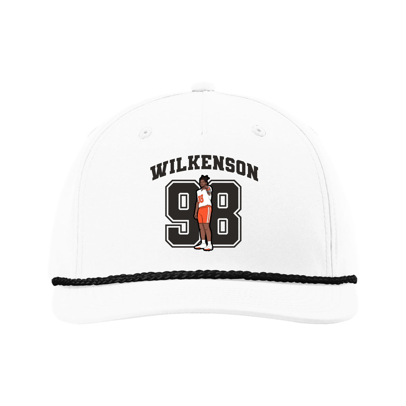 Five-Panel Classic Rope Cap — Number in White