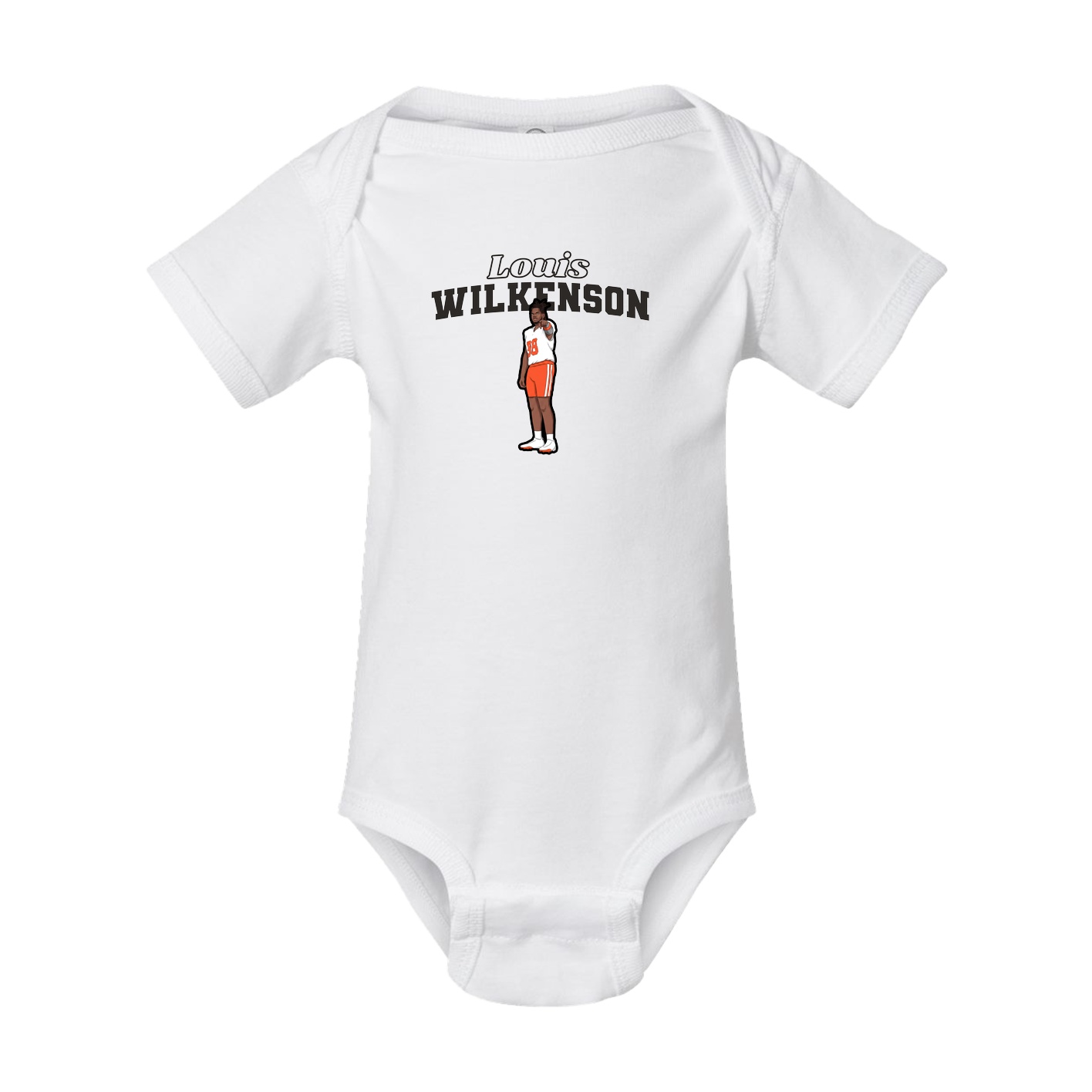 Baby Onesie — Name Arch in White