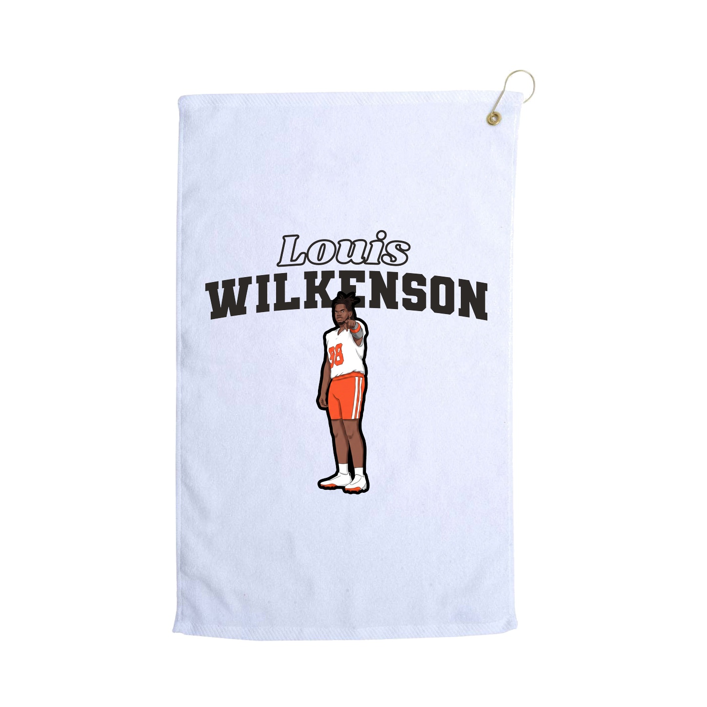 Golf Towel — Name Arch in White