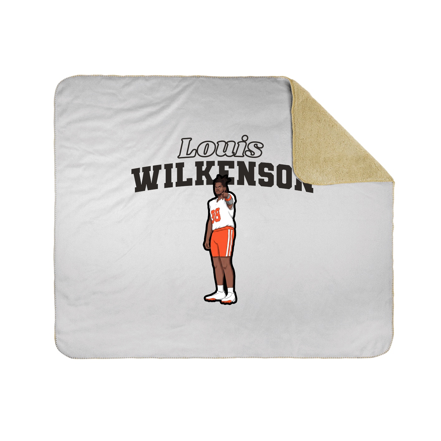 Throw Blanket — Name Arch in White