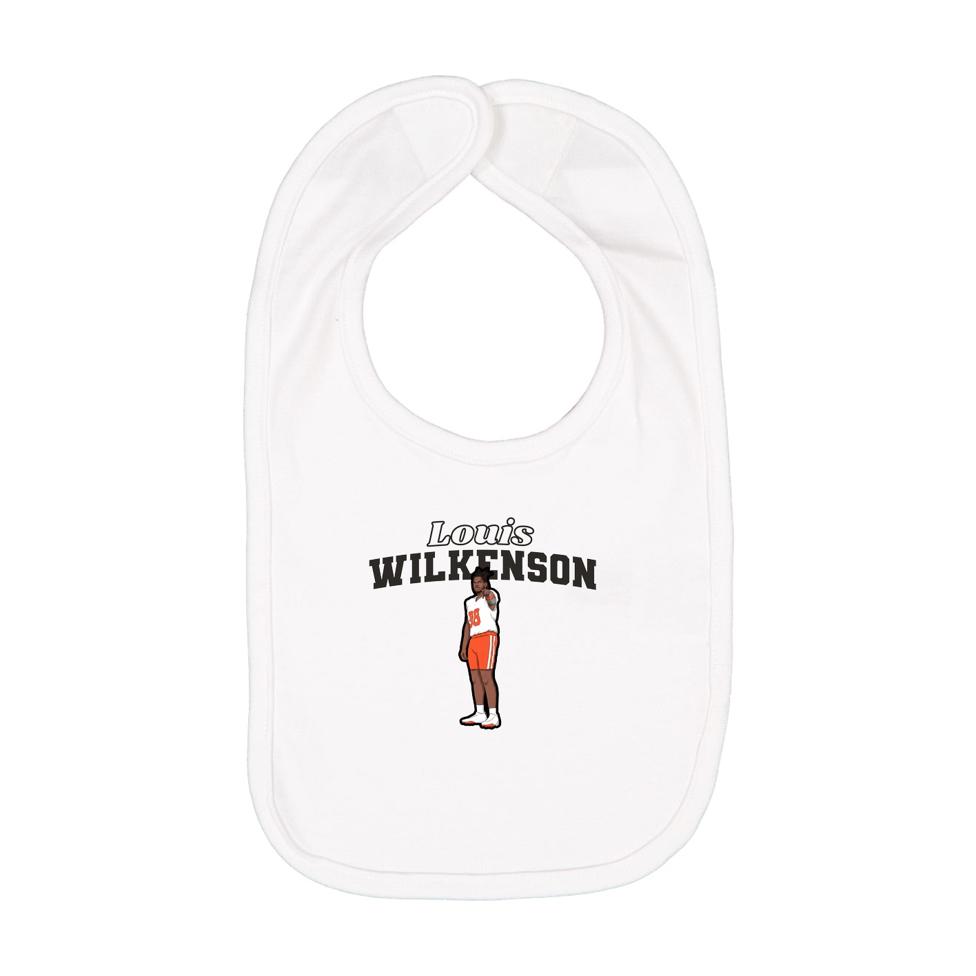 Infant Bib — Name Arch in White
