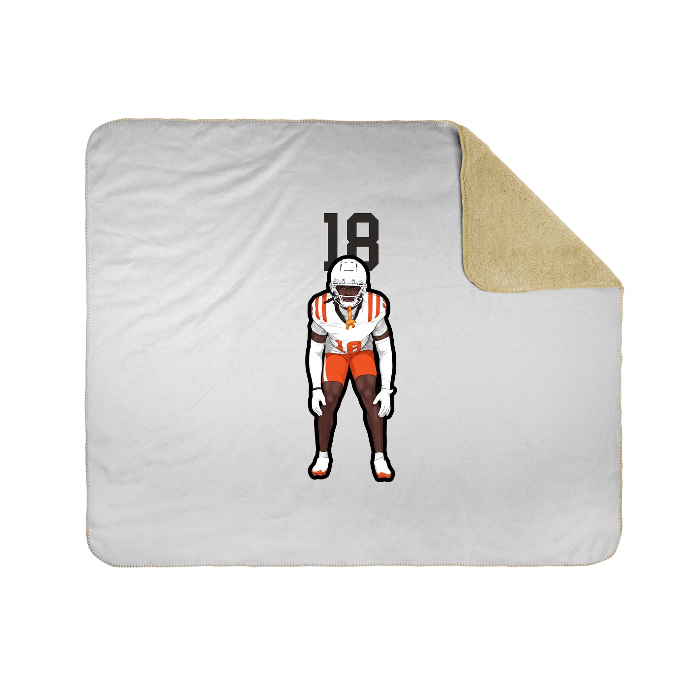 Throw Blanket — Number Top in White