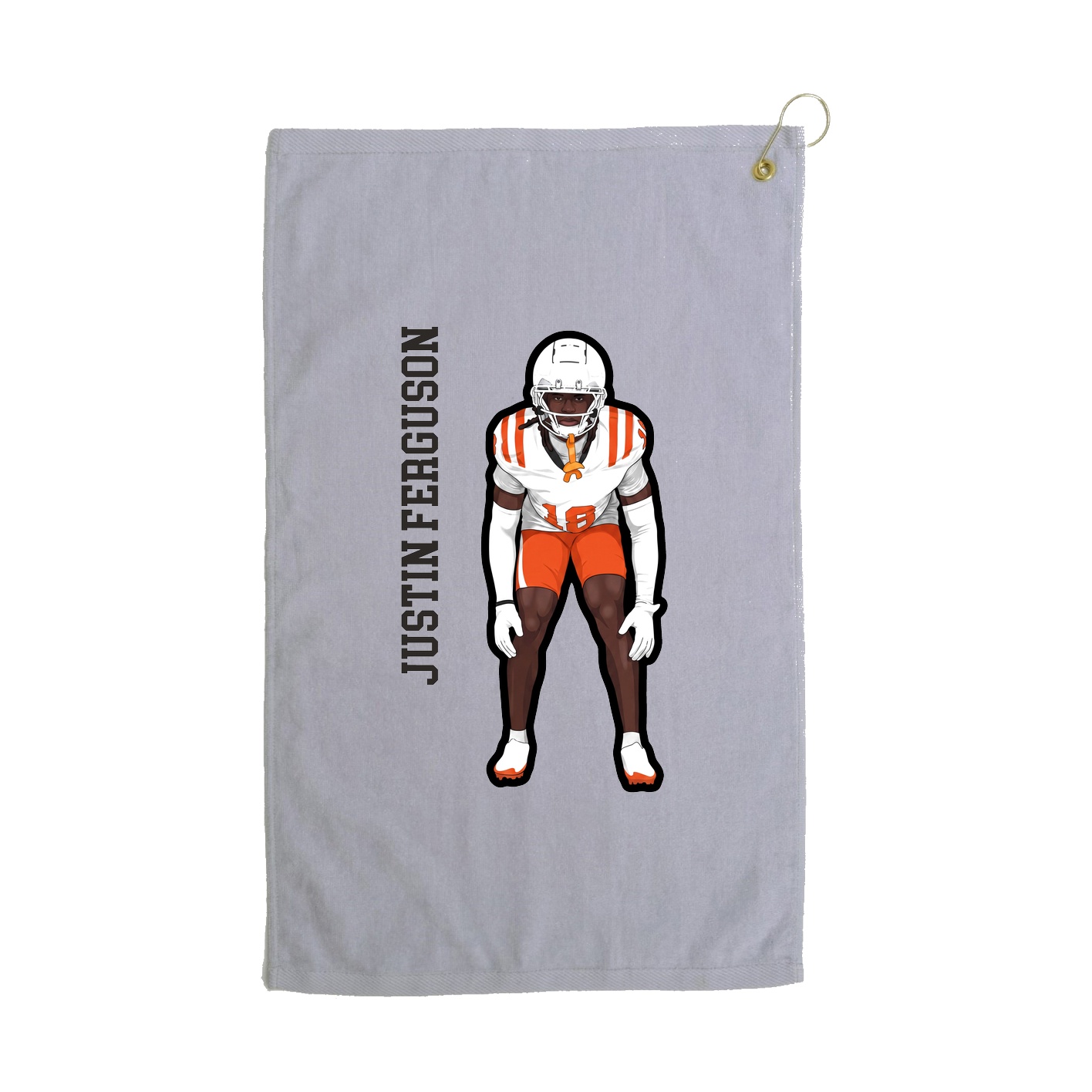 Golf Towel — Name Vertical in Grey