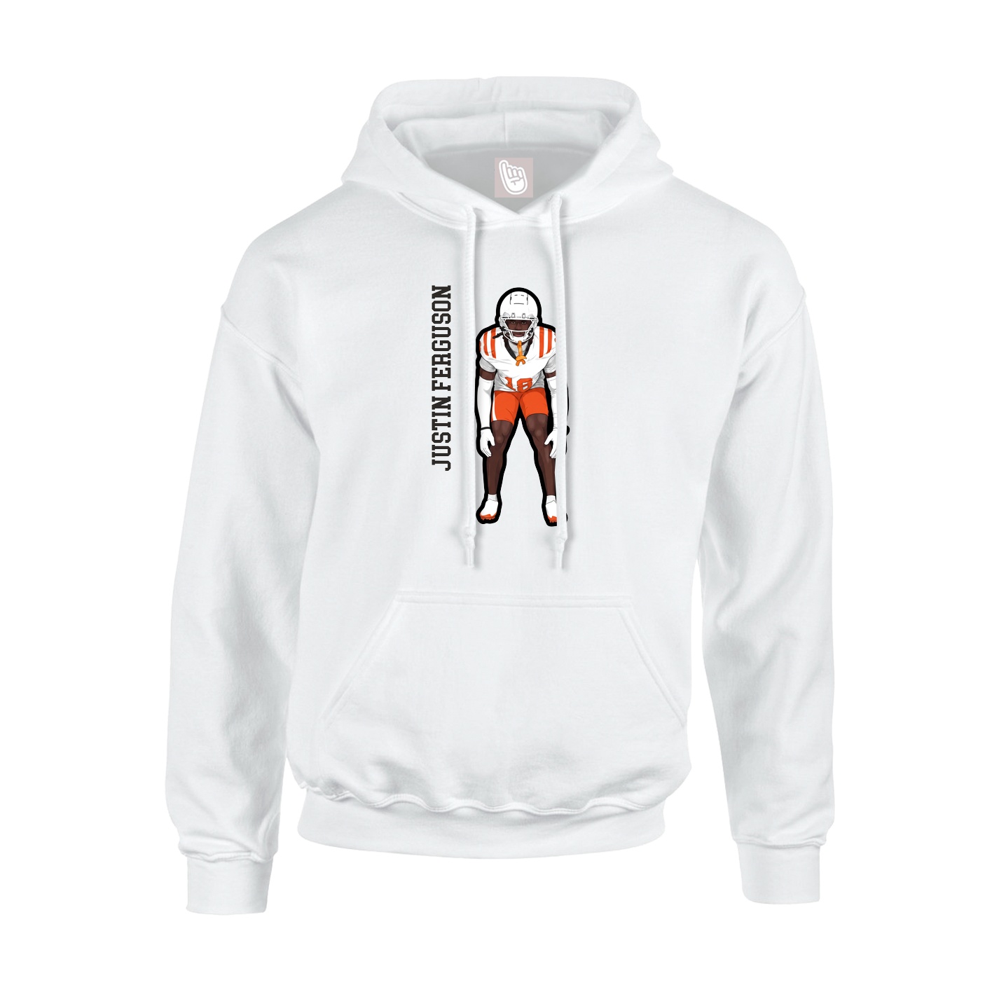 Youth Hoodie — Name Vertical in White