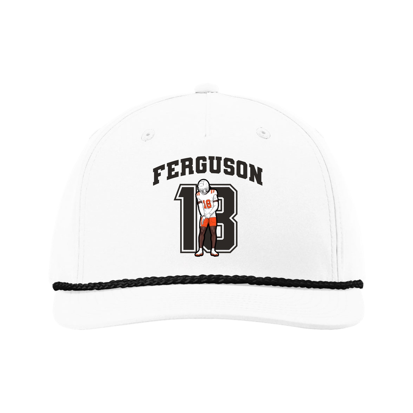 Five-Panel Classic Rope Cap — Number in White