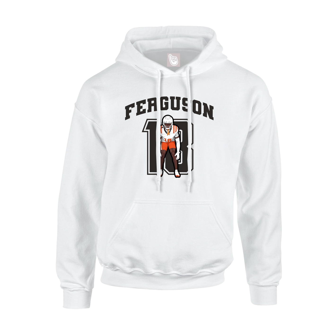 Hoodie — Number in White