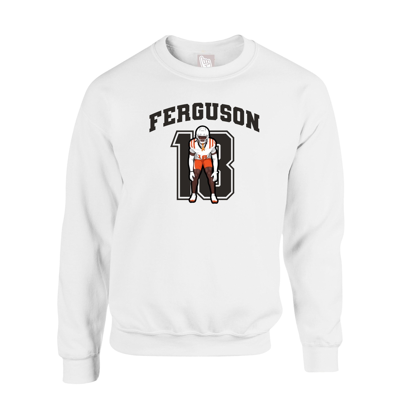 Fleece Crew — Number in White