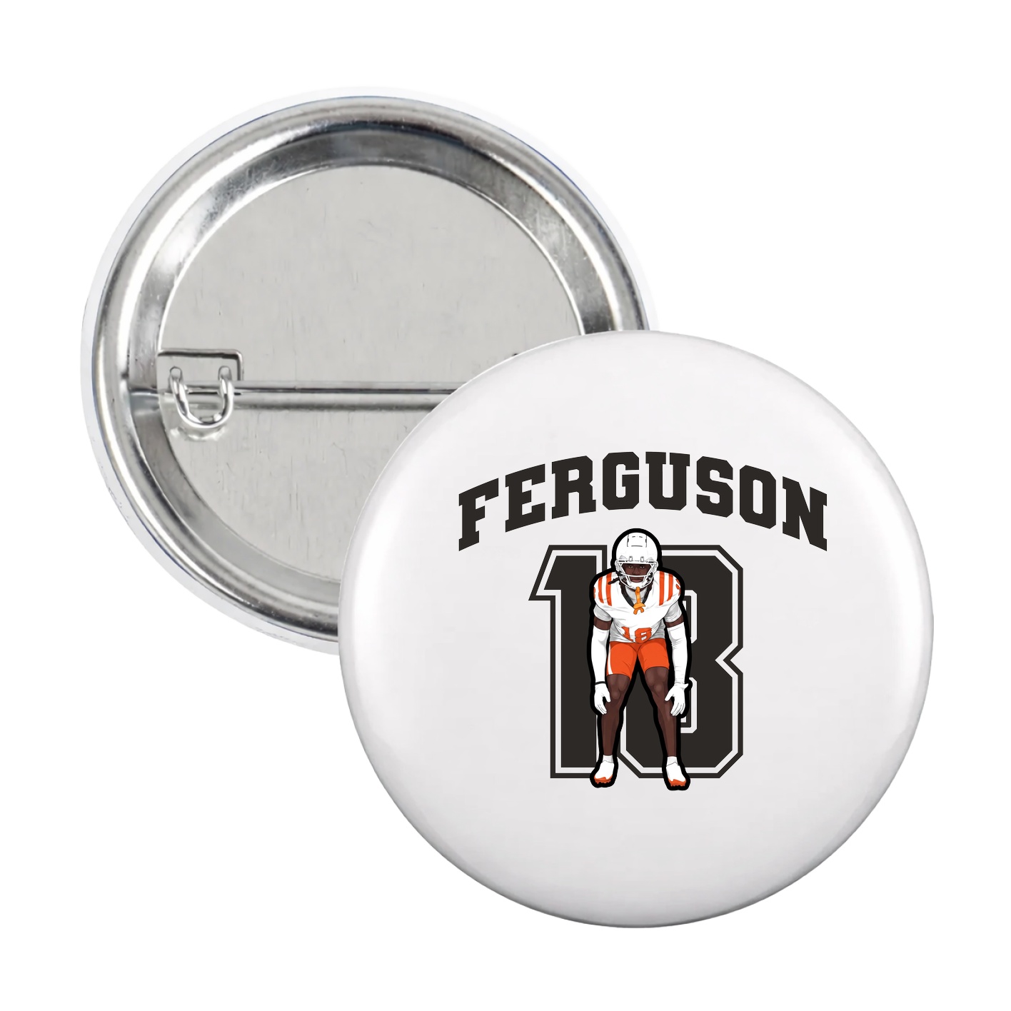 Game Day Button — Number in White