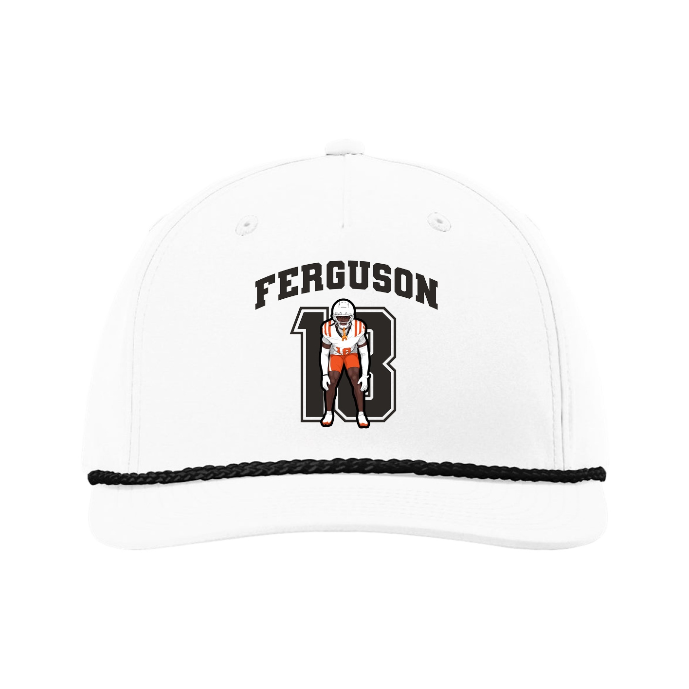 Five-Panel Classic Rope Cap — Number in White