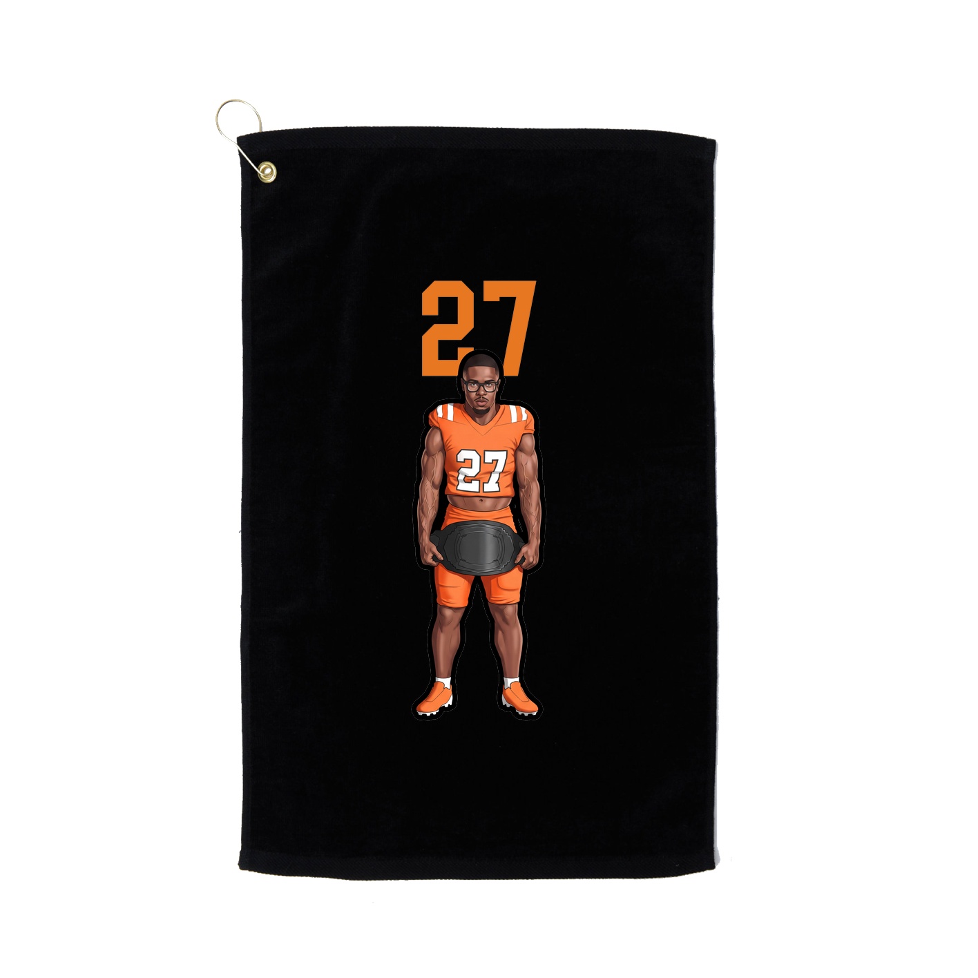 Golf Towel — Number Top in Black