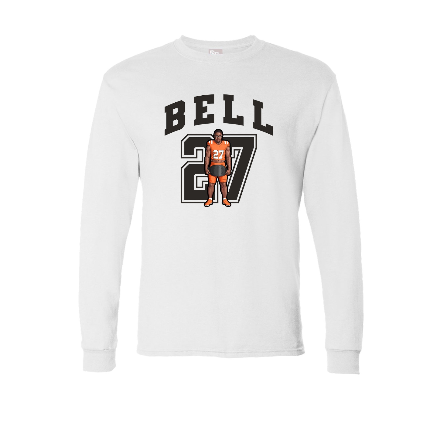 Long Sleeve Tee — Number in White
