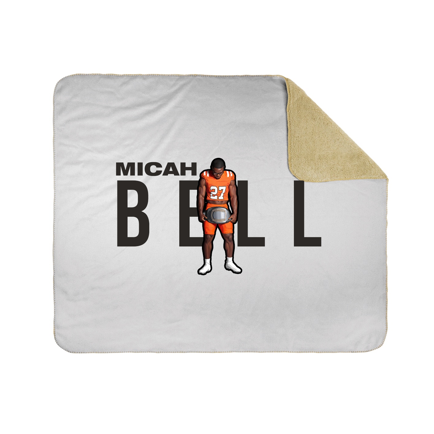 Throw Blanket — Player Name in White