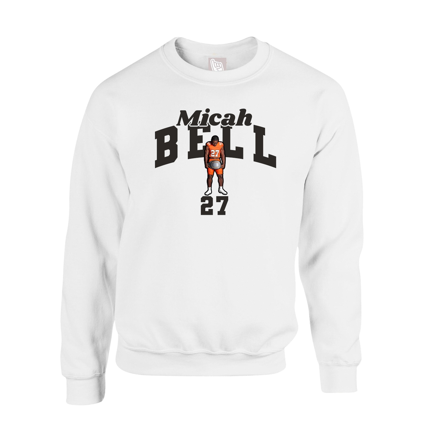 Fleece Crew — Signature Arch in White