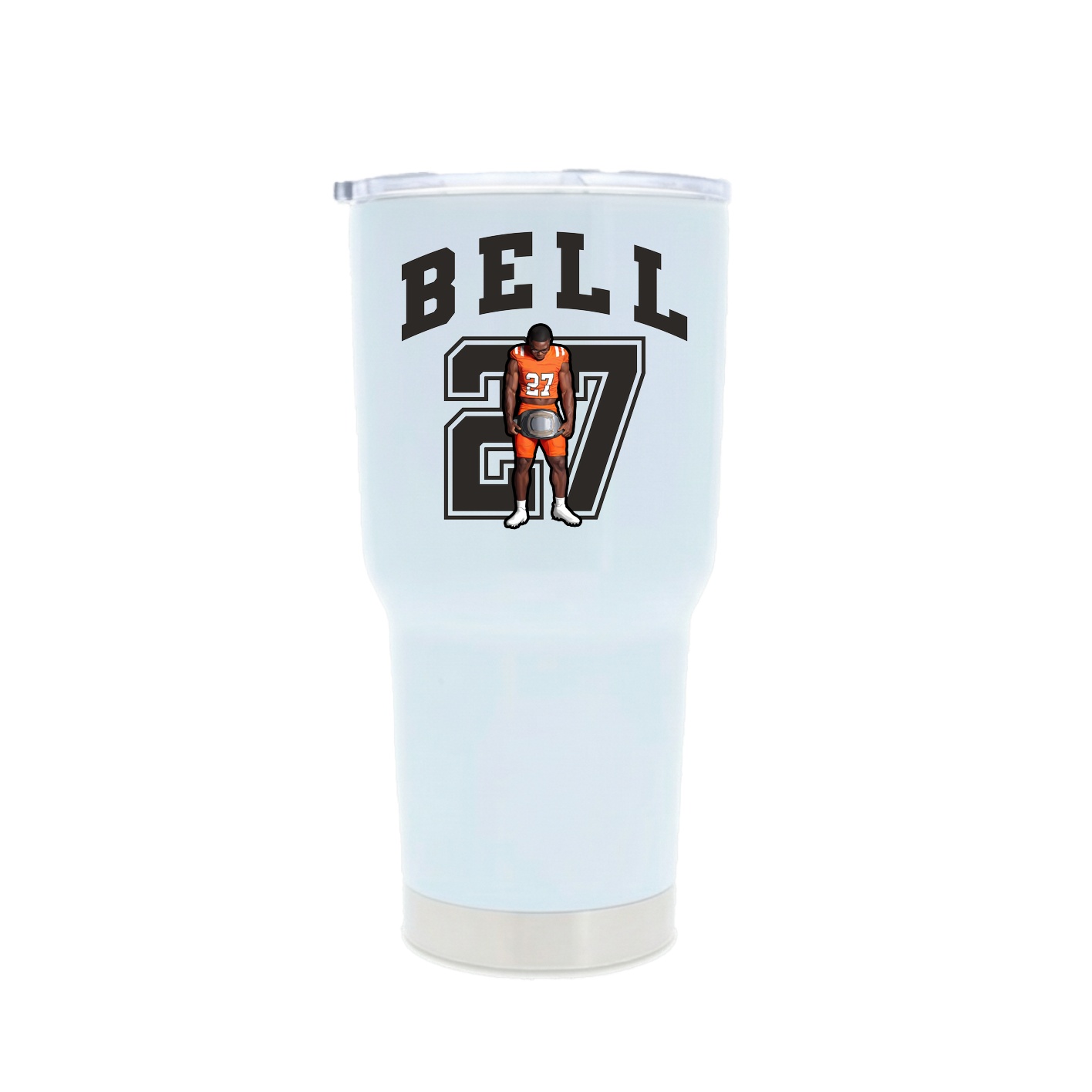 30oz Stainless Steel Tumbler — Number in White